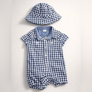 GAP Blue and White Gingham Kids Matching Set